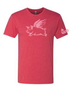 Flying Pig - T-Shirt - Red Heather