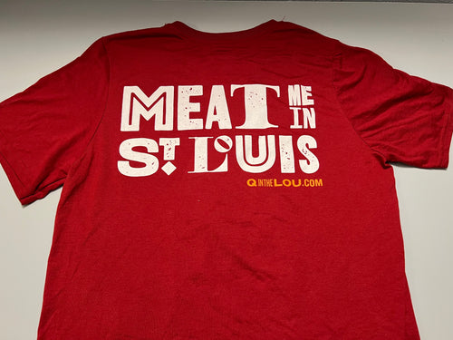 Q in the Lou 'Meat me in St. Louis' - T-Shirt - Red