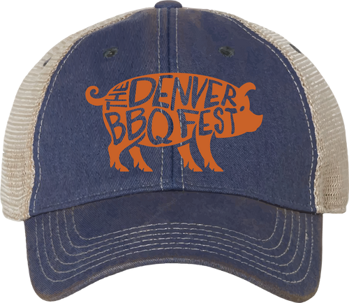 Denver BBQ Fest Pig Trucker Hat - Royal/Khaki