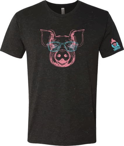 Pig & Sunglasses - T-Shirt - Black Heather